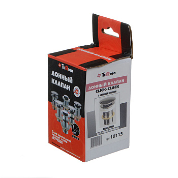 донный клапан click/clack c большой кнопкой, black матовый TeRma 10115 - №7