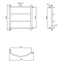 полотенцесушитель MELODIA Classica 50х60х1" П4 м/о 50 бок.подкл. чёрный MTRCA5060_bk - №1