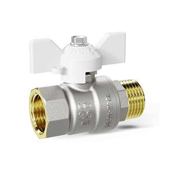 кран шаров. LD Pride 1/2" в/н бант. белая 47.15.В-Н.Б