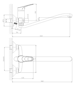 смеситель для ванны ROSSINKA B35-34 - №2